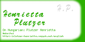 henrietta plutzer business card